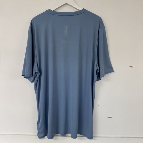 PUMA Gym Work Out Sporty Short Sleeve Athletic Textured T -Shirt Blue XXL NEW - Picture 3 of 12